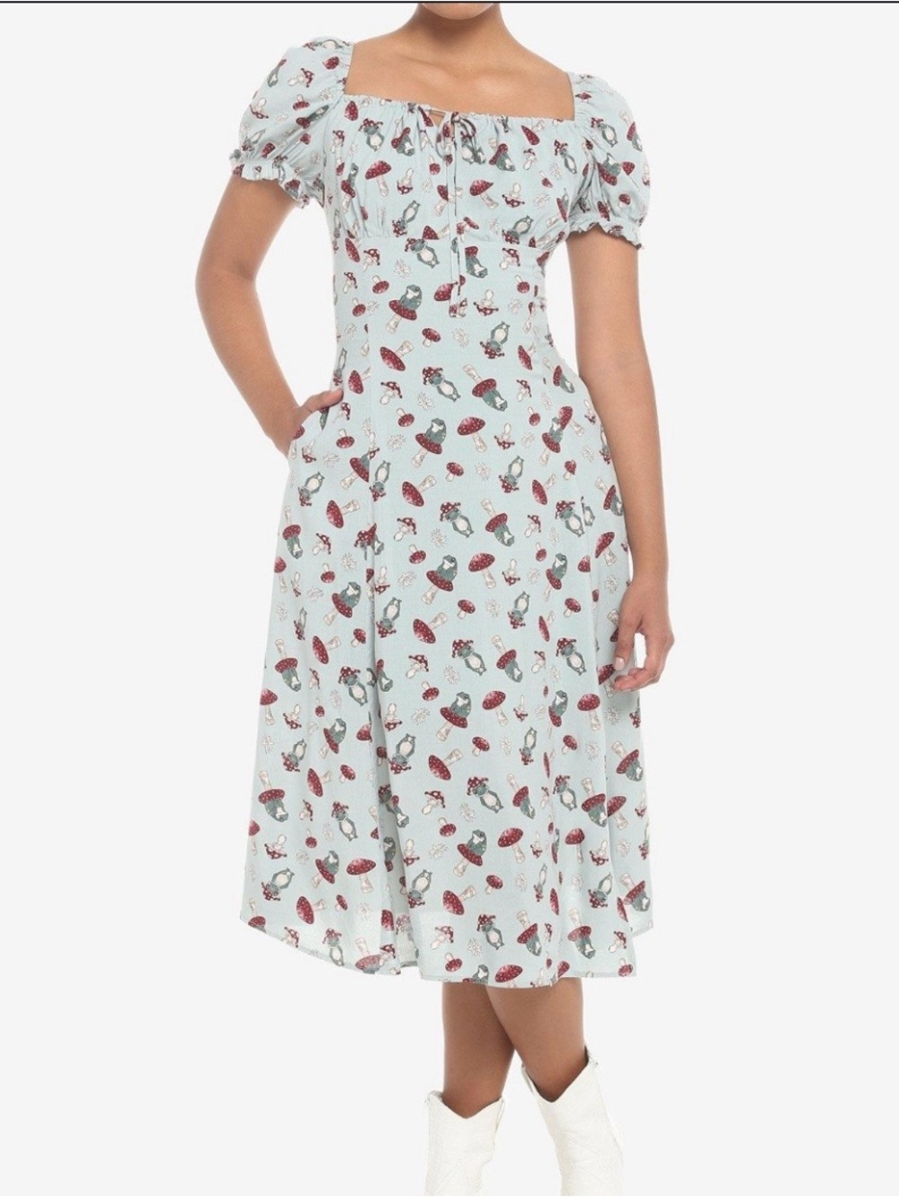 Frog and Mushroom midi Dress